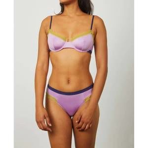 NEW DORA LARSEN lily underwire bra in orchid/moss green/deep navy